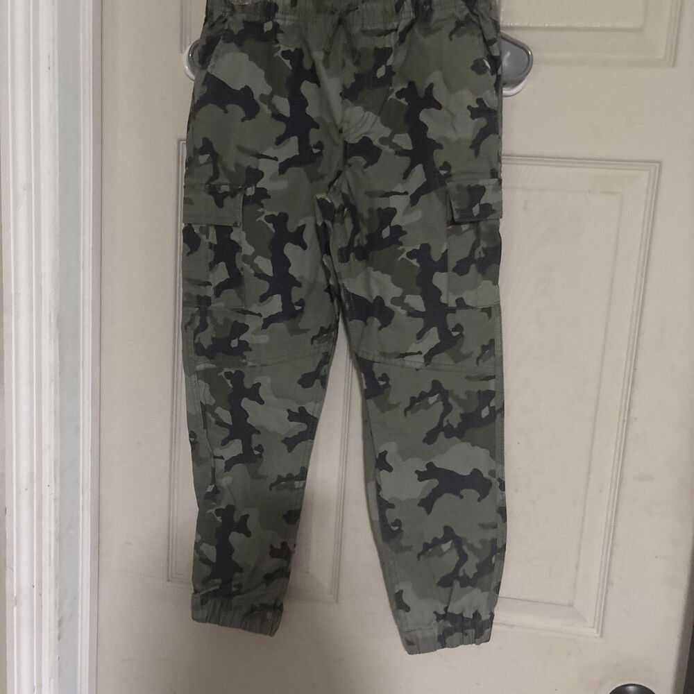 Arizona Jean Company Boys Camo Cargo Pants Size 12 Regular Elastic Waist Pockets